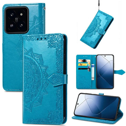 For Xiaomi 14T Pro Case Mandala Embossed Design Leather Wallet Phone Cover