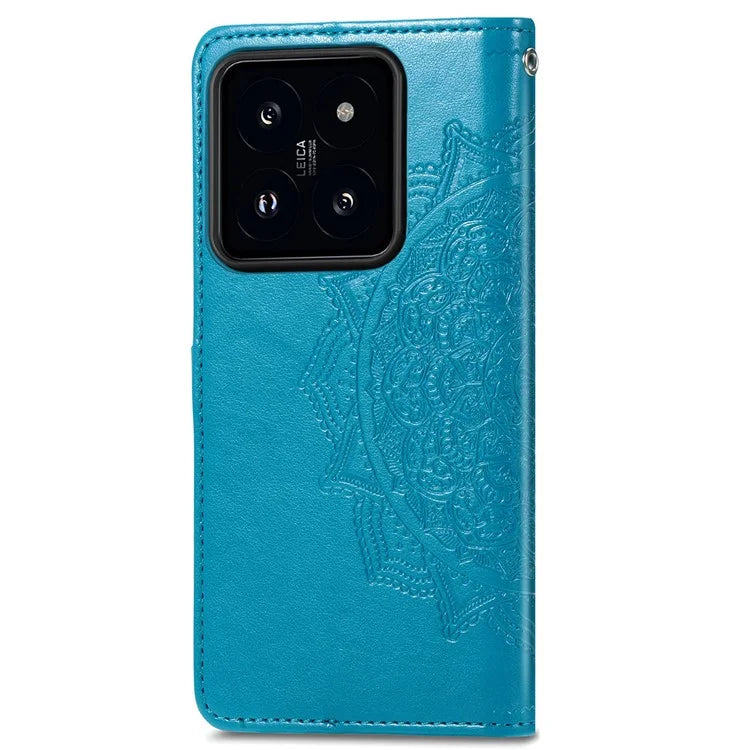 For Xiaomi 14T Pro Case Mandala Embossed Design Leather Wallet Phone Cover