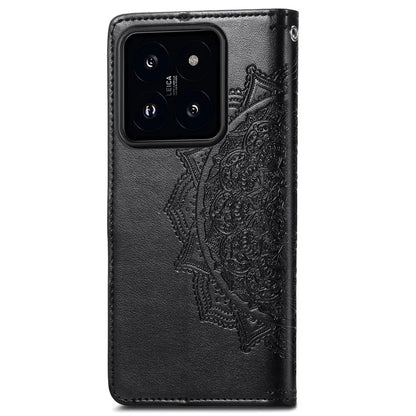 For Xiaomi 14T Pro Case Mandala Embossed Design Leather Wallet Phone Cover