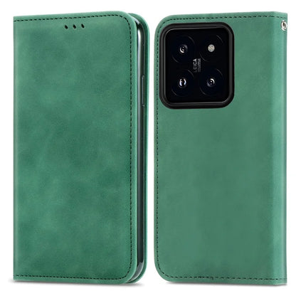 For Xiaomi 14T Pro Case Skin Touch Feeling Leather Wallet Phone Cover Magnetic Absorption
