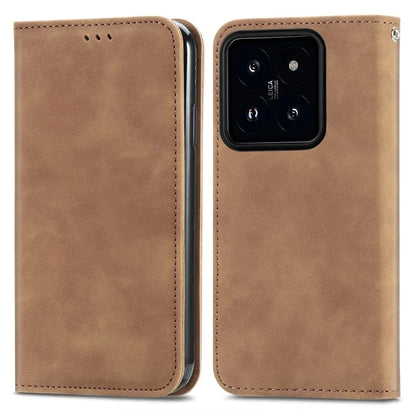 For Xiaomi 14T Pro Case Skin Touch Feeling Leather Wallet Phone Cover Magnetic Absorption