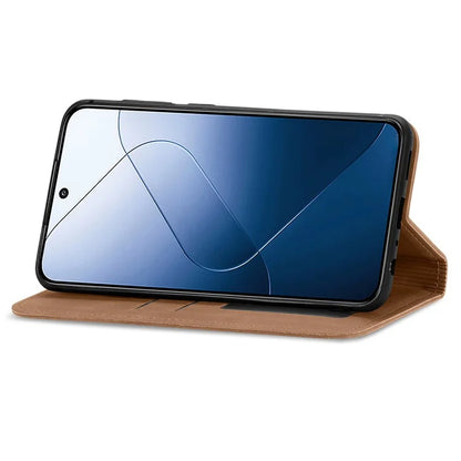For Xiaomi 14T Pro Case Skin Touch Feeling Leather Wallet Phone Cover Magnetic Absorption