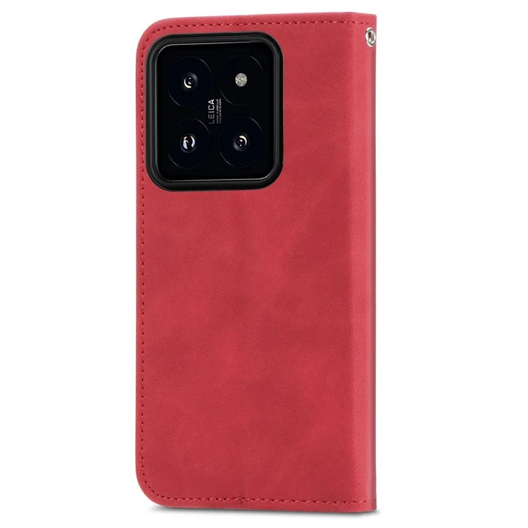 For Xiaomi 14T Pro Case Skin Touch Feeling Leather Wallet Phone Cover Magnetic Absorption