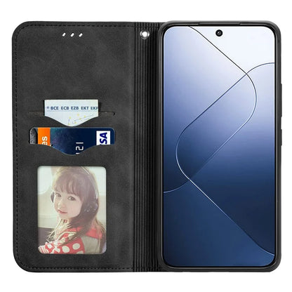 For Xiaomi 14T Pro Case Skin Touch Feeling Leather Wallet Phone Cover Magnetic Absorption