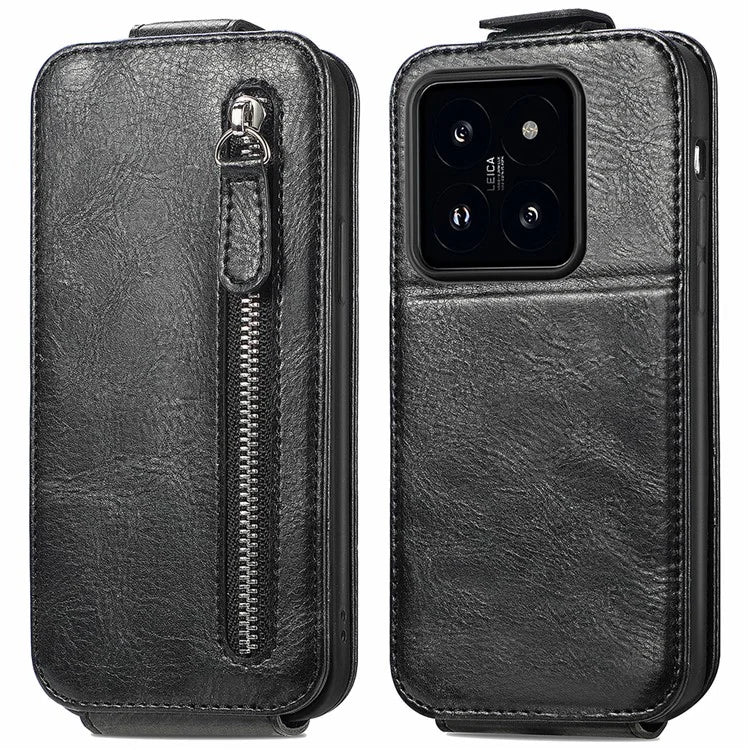 For Xiaomi 14T Pro Case Zipper Wallet Phone Leather Cover Vertical Flip Closing