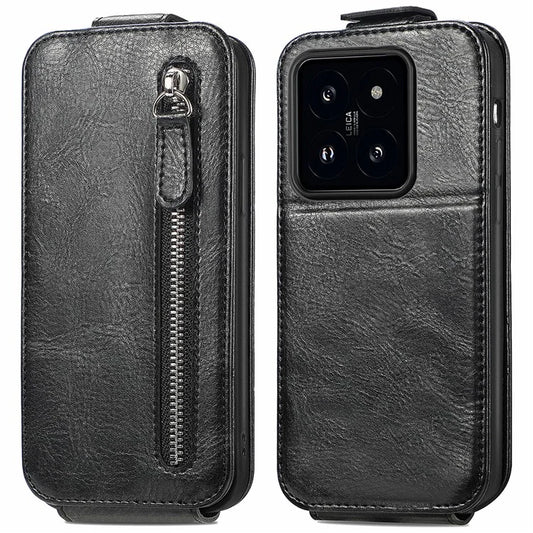 For Xiaomi 14T Pro Case Zipper Wallet Phone Leather Cover Vertical Flip Closing
