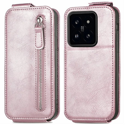 For Xiaomi 14T Pro Case Zipper Wallet Phone Leather Cover Vertical Flip Closing