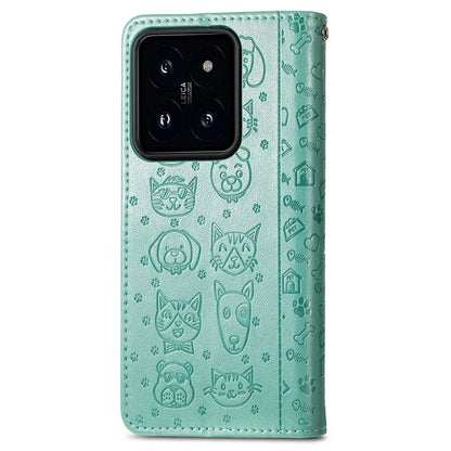 For Xiaomi 14T Pro Case Leather Wallet Flip Phone Cover Cute Cat Dog Pattern