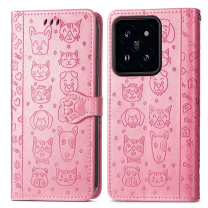 For Xiaomi 14T Pro Case Leather Wallet Flip Phone Cover Cute Cat Dog Pattern