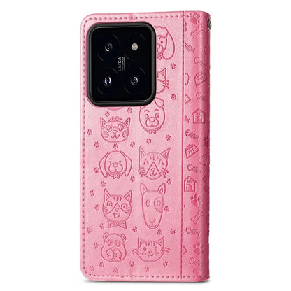 For Xiaomi 14T Pro Case Leather Wallet Flip Phone Cover Cute Cat Dog Pattern
