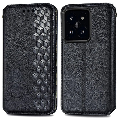 For Xiaomi 14T Case Rhombus Imprint PU Leather Wallet Phone Cover