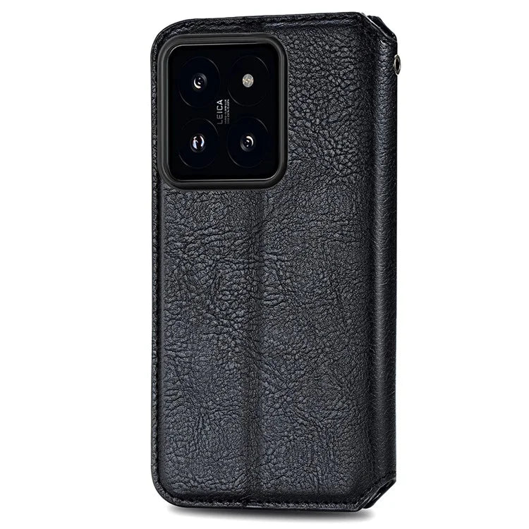 For Xiaomi 14T Case Rhombus Imprint PU Leather Wallet Phone Cover