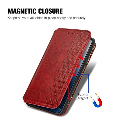 For Xiaomi 14T Case Rhombus Imprint PU Leather Wallet Phone Cover