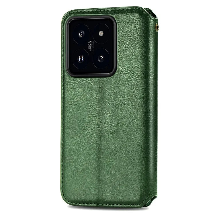 For Xiaomi 14T Case Rhombus Imprint PU Leather Wallet Phone Cover
