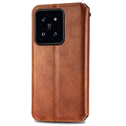 For Xiaomi 14T Case Rhombus Imprint PU Leather Wallet Phone Cover