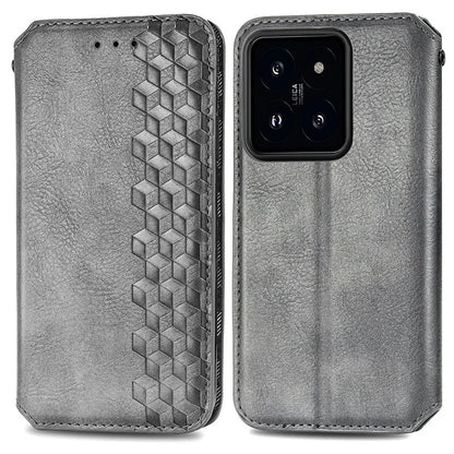 For Xiaomi 14T Case Rhombus Imprint PU Leather Wallet Phone Cover