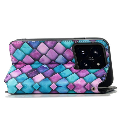 CASENEO 001 Series for Xiaomi 14T Case RFID Blocking Wallet Leather Cover Pattern Print
