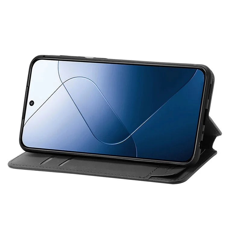 CASENEO 001 Series for Xiaomi 14T Case RFID Blocking Wallet Leather Cover Pattern Print