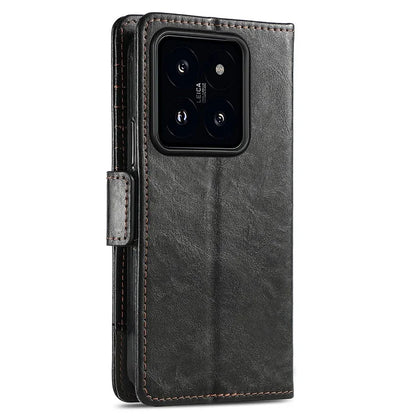 CASENEO 002 Series For Xiaomi 14T Case Stand Wallet Splicing PU Leather Cover