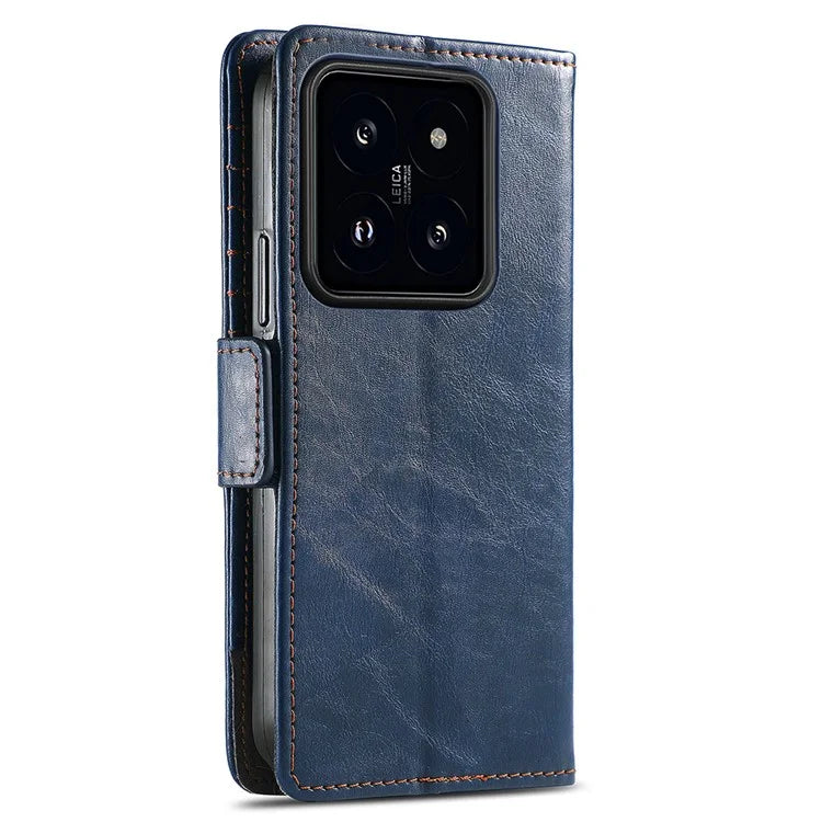 CASENEO 002 Series For Xiaomi 14T Case Stand Wallet Splicing PU Leather Cover