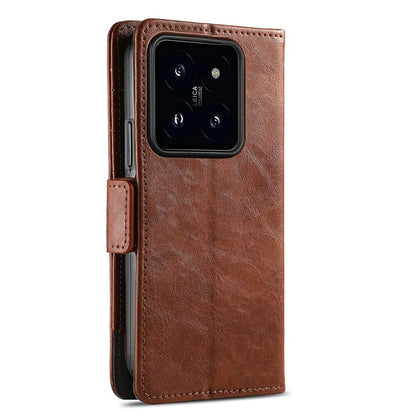 CASENEO 002 Series For Xiaomi 14T Case Stand Wallet Splicing PU Leather Cover