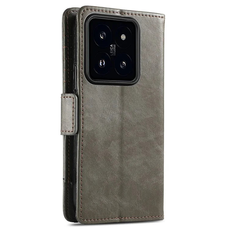 CASENEO 002 Series For Xiaomi 14T Case Stand Wallet Splicing PU Leather Cover