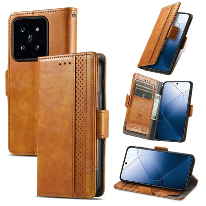 CASENEO 002 Series For Xiaomi 14T Case Stand Wallet Splicing PU Leather Cover