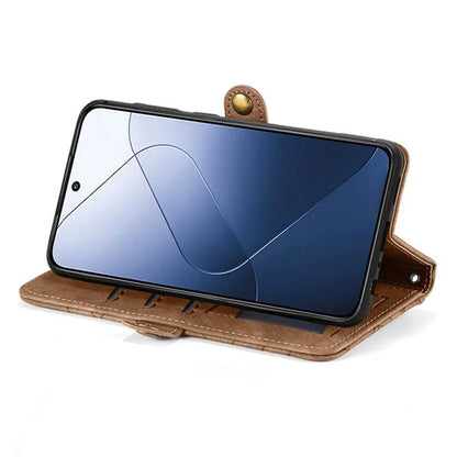 For Xiaomi 14T Case Zipper Wallet Geometry Lines Leather Phone Cover