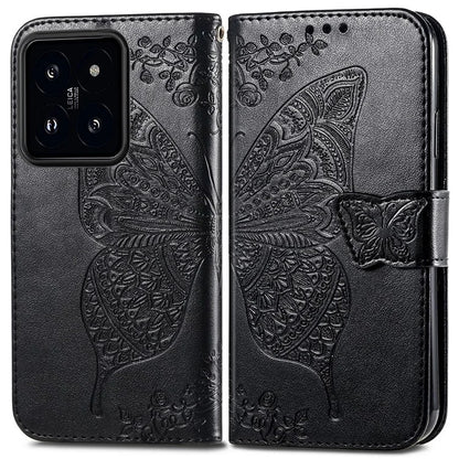 For Xiaomi 14T Case PU Leather Wallet Phone Cover Butterfly Pattern