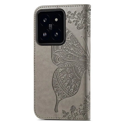 For Xiaomi 14T Case PU Leather Wallet Phone Cover Butterfly Pattern