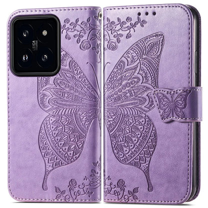 For Xiaomi 14T Case PU Leather Wallet Phone Cover Butterfly Pattern