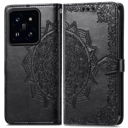For Xiaomi 14T Case Mandala Embossed Design Leather Wallet Phone Cover