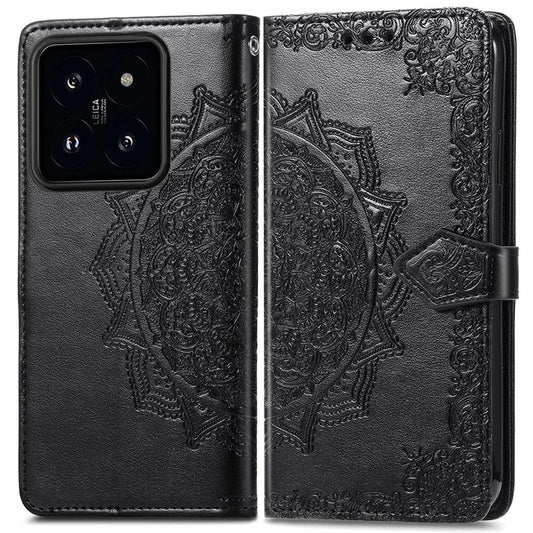 For Xiaomi 14T Case Mandala Embossed Design Leather Wallet Phone Cover