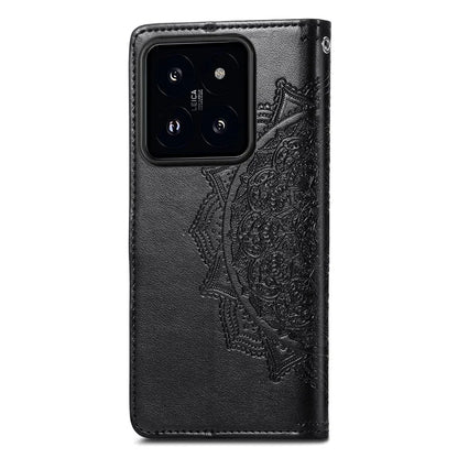 For Xiaomi 14T Case Mandala Embossed Design Leather Wallet Phone Cover