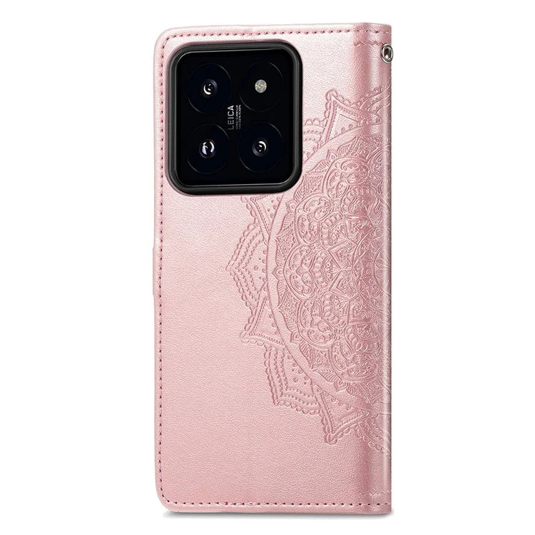 For Xiaomi 14T Case Mandala Embossed Design Leather Wallet Phone Cover