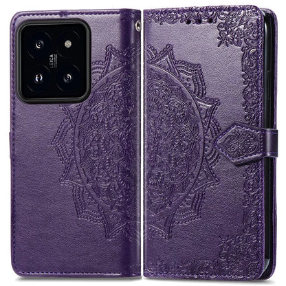 For Xiaomi 14T Case Mandala Embossed Design Leather Wallet Phone Cover
