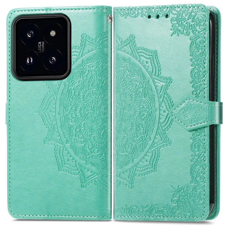 For Xiaomi 14T Case Mandala Embossed Design Leather Wallet Phone Cover