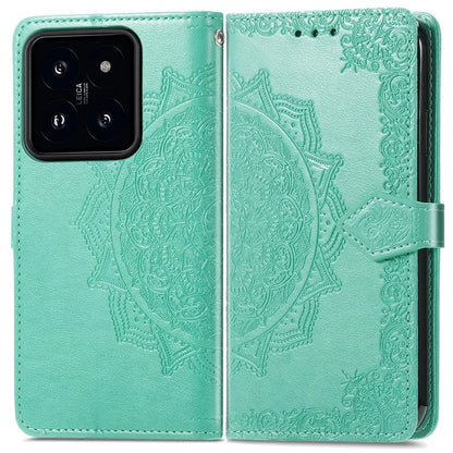 For Xiaomi 14T Case Mandala Embossed Design Leather Wallet Phone Cover
