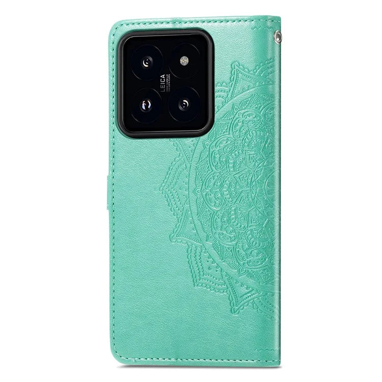 For Xiaomi 14T Case Mandala Embossed Design Leather Wallet Phone Cover
