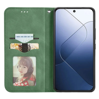 For Xiaomi 14T Case Skin Touch Feeling Leather Wallet Phone Cover Magnetic Absorption