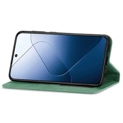 For Xiaomi 14T Case Skin Touch Feeling Leather Wallet Phone Cover Magnetic Absorption