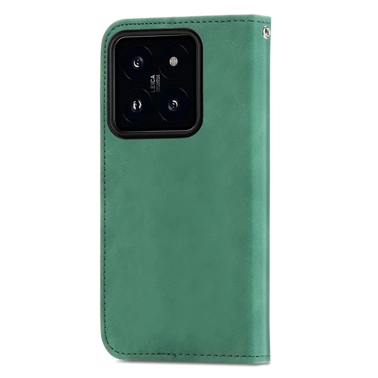 For Xiaomi 14T Case Skin Touch Feeling Leather Wallet Phone Cover Magnetic Absorption