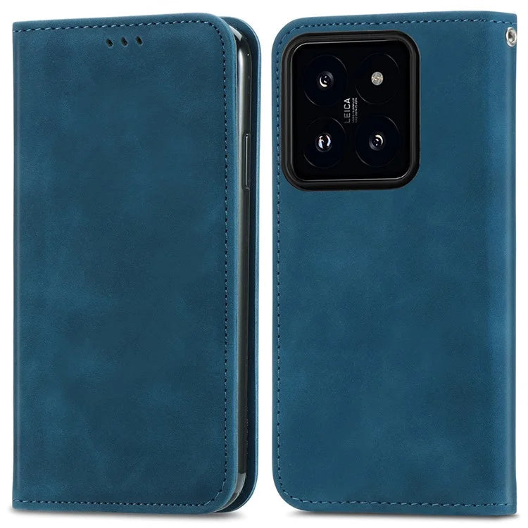 For Xiaomi 14T Case Skin Touch Feeling Leather Wallet Phone Cover Magnetic Absorption