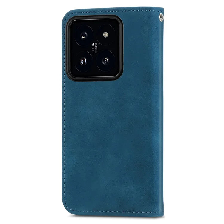 For Xiaomi 14T Case Skin Touch Feeling Leather Wallet Phone Cover Magnetic Absorption