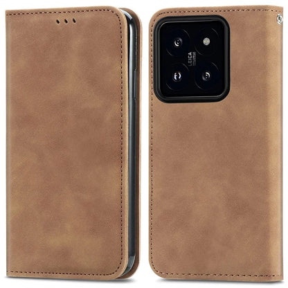 For Xiaomi 14T Case Skin Touch Feeling Leather Wallet Phone Cover Magnetic Absorption