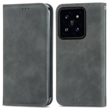 For Xiaomi 14T Case Skin Touch Feeling Leather Wallet Phone Cover Magnetic Absorption