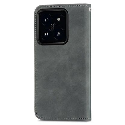For Xiaomi 14T Case Skin Touch Feeling Leather Wallet Phone Cover Magnetic Absorption
