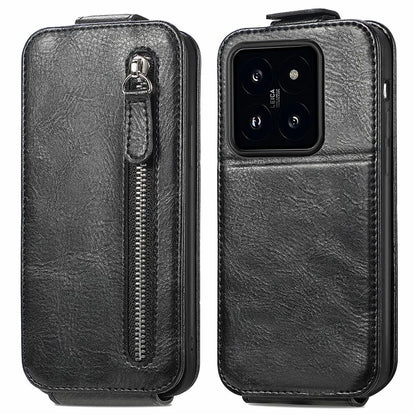 For Xiaomi 14T Case Zipper Wallet Phone Leather Cover Vertical Flip Closing