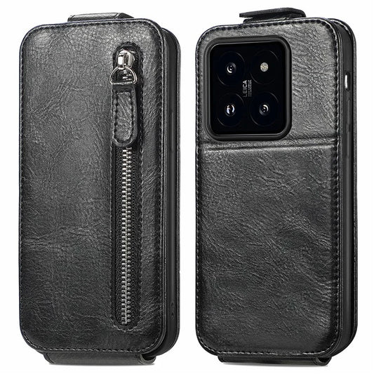For Xiaomi 14T Case Zipper Wallet Phone Leather Cover Vertical Flip Closing