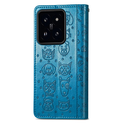 For Xiaomi 14T Case Leather Wallet Flip Phone Cover Cute Cat Dog Pattern